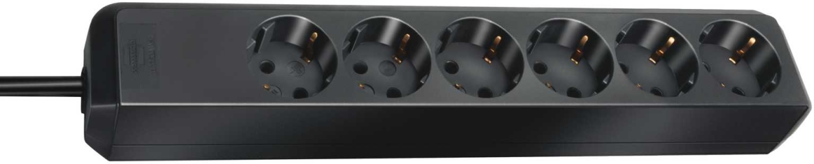 Brennenstuhl 1159400015 Eco-Line 6-osainen musta 1,5 m H05VV-F 3G1,5