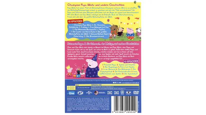 Peppa Pig - Prinzessin Peppa & Sir Schorsch der Mutige & Peppa Pig - Champion Papa Wutz und andere Geschichten  [2 DVDs]