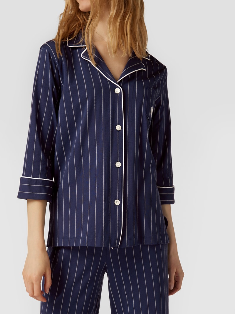 Pyjama mit Streifenmuster in marineblau