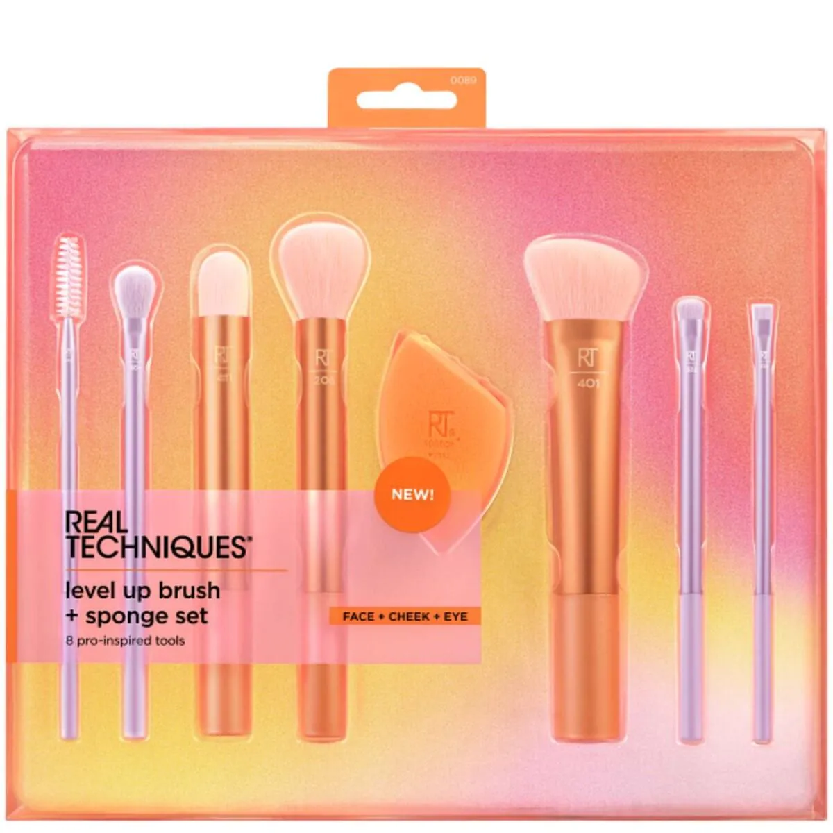 Real Techniques Level Up børste + svamp sæt makeupbørste og svamp sæt