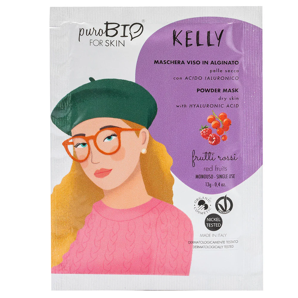 KELLY Peel Off -kasvonaamio - Kuivalle iholle - PUNAISIA MARJOJA - Kosteuttava kasvonaamio
