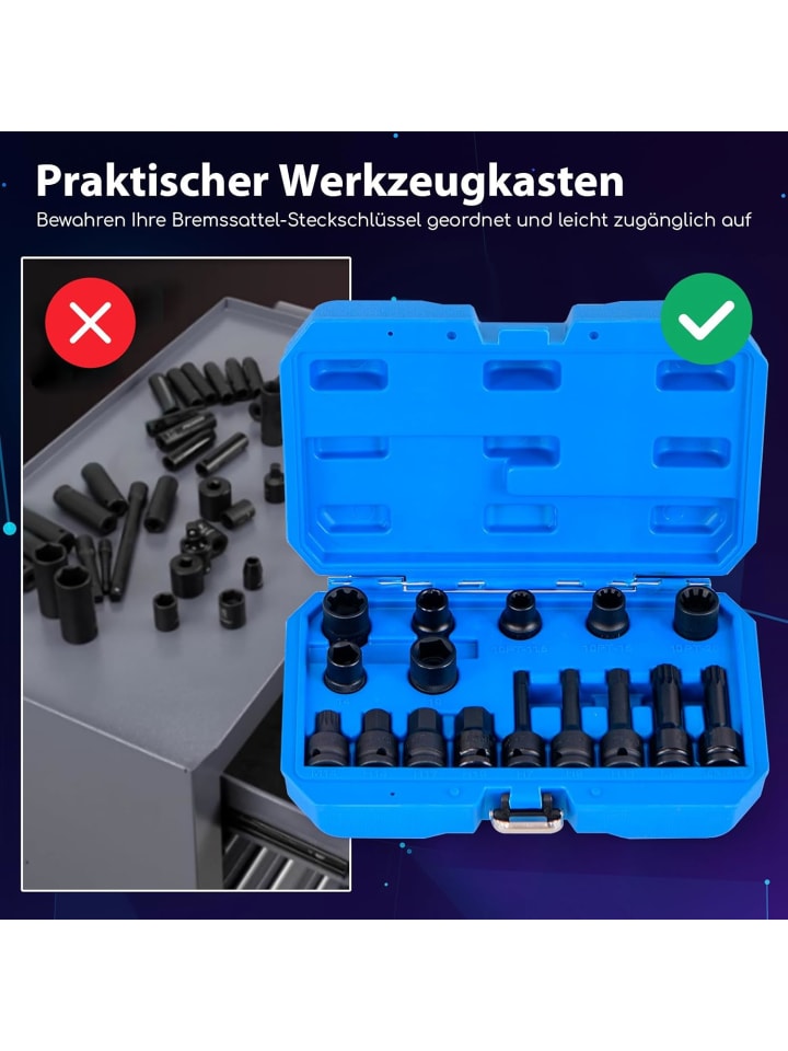 COSTWAY 16 tlg. Set Steckschlüsselsatz in Blau günstig kaufen onesize