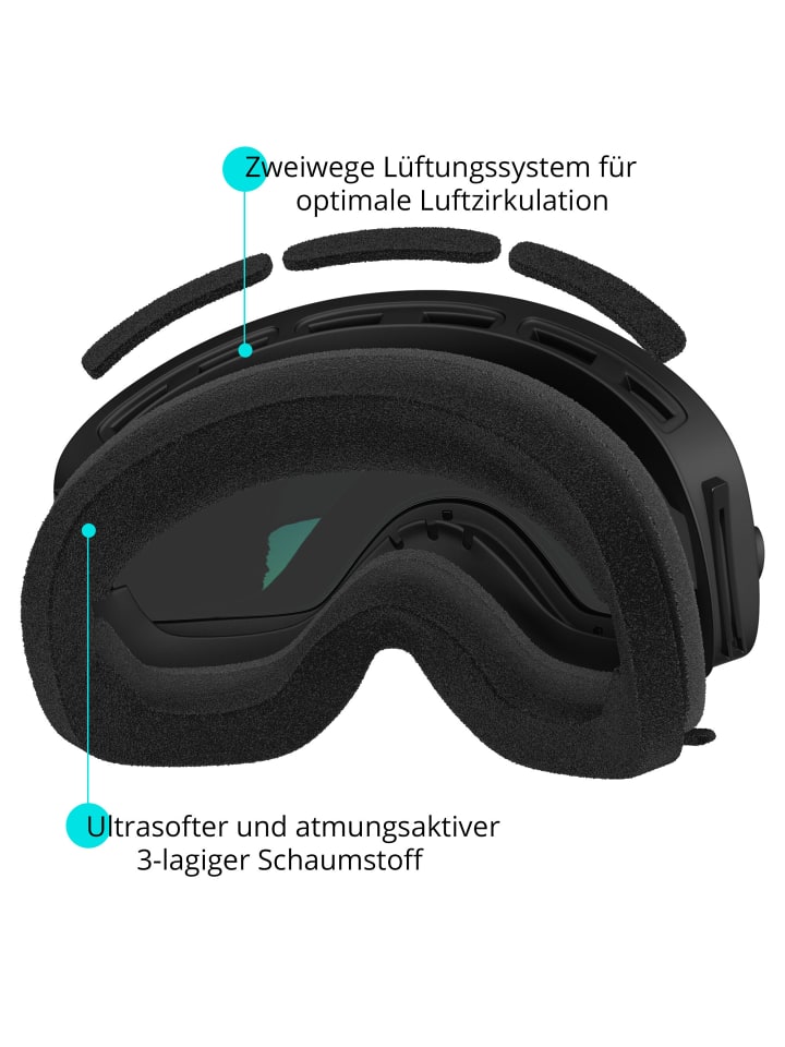 YEAZ XTRM-SUMMIT Ski- Snowboardbrille verspiegelt in weiß günstig kaufen onesize