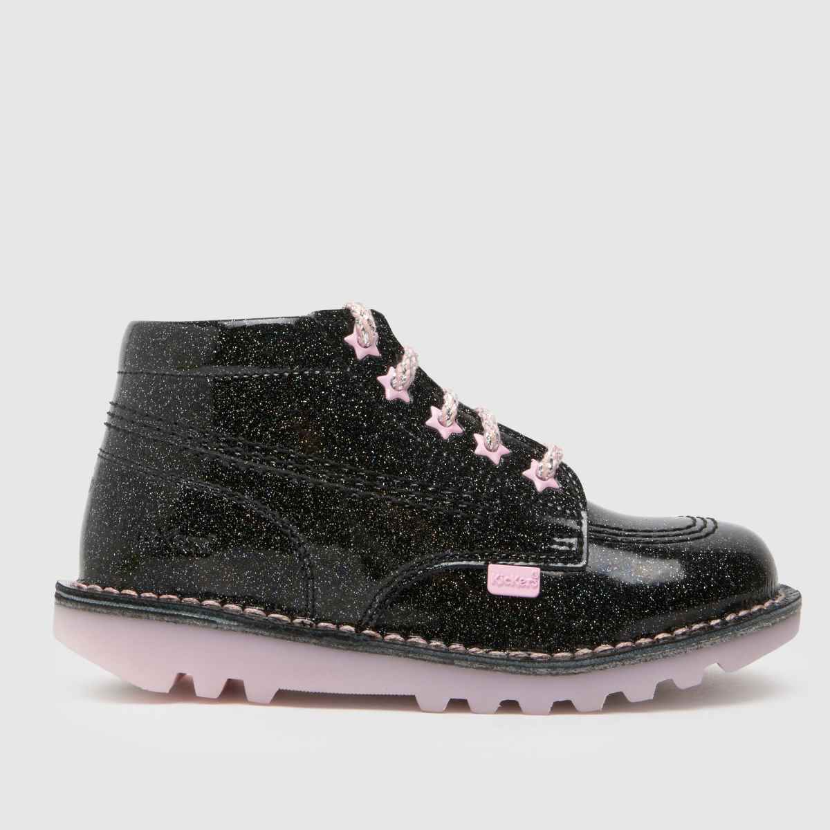 Černé dívčí batolecí boty Kickers Kick Hi Galactic