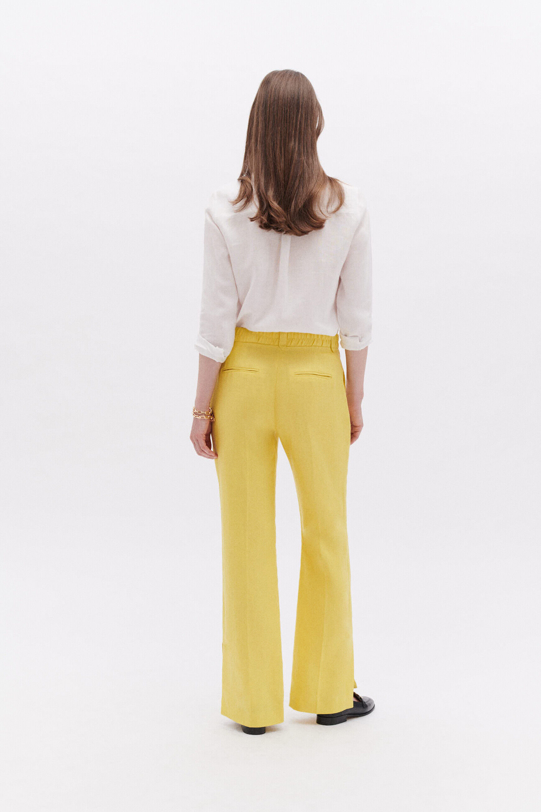 Pantalon pflavian jaune femme