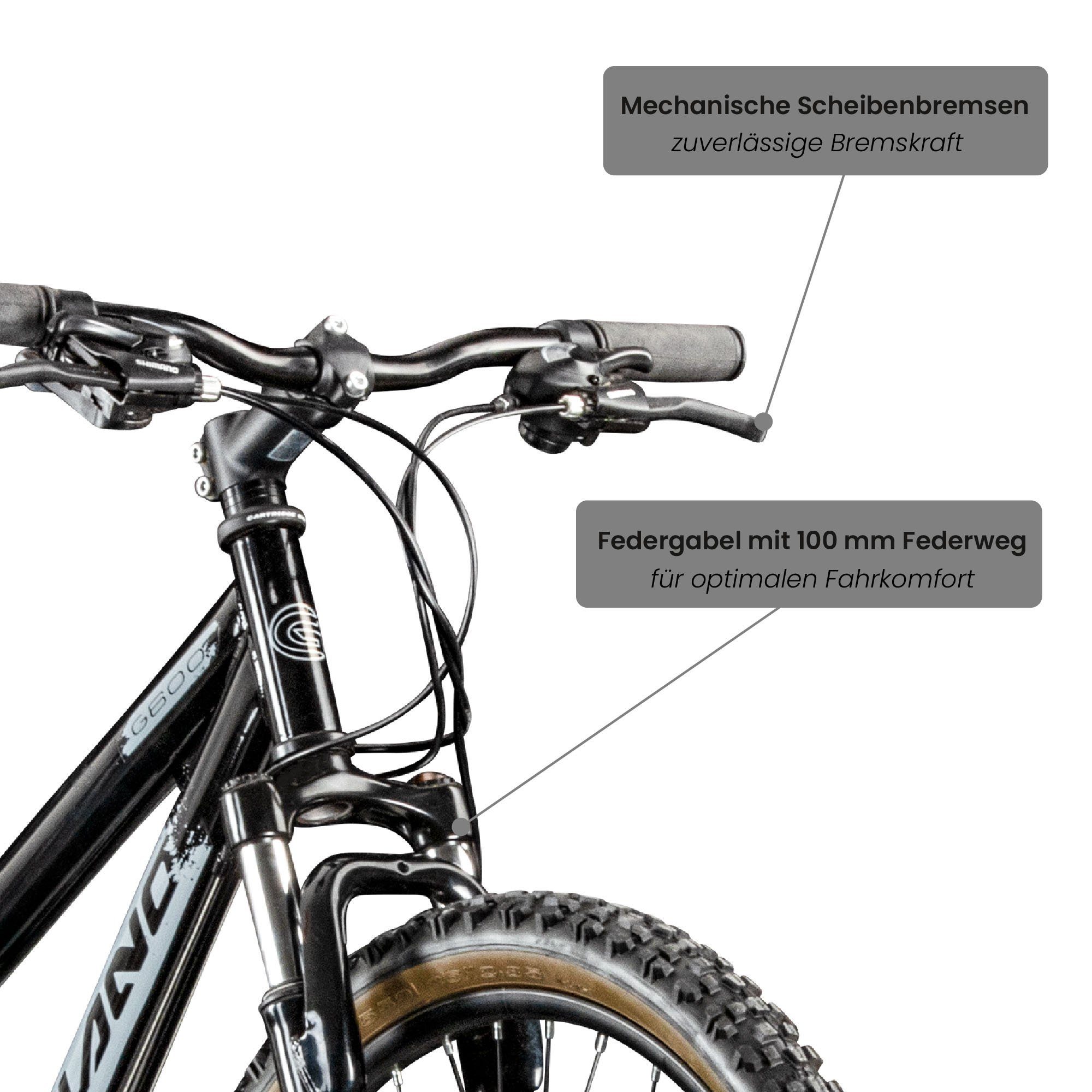 Galano Mountainbike G600, 18 Gang, Kettenschaltung, Dirtbike Fahrrad 26 Zoll für Jugendliche und Erwachsene 145 - 165 cm