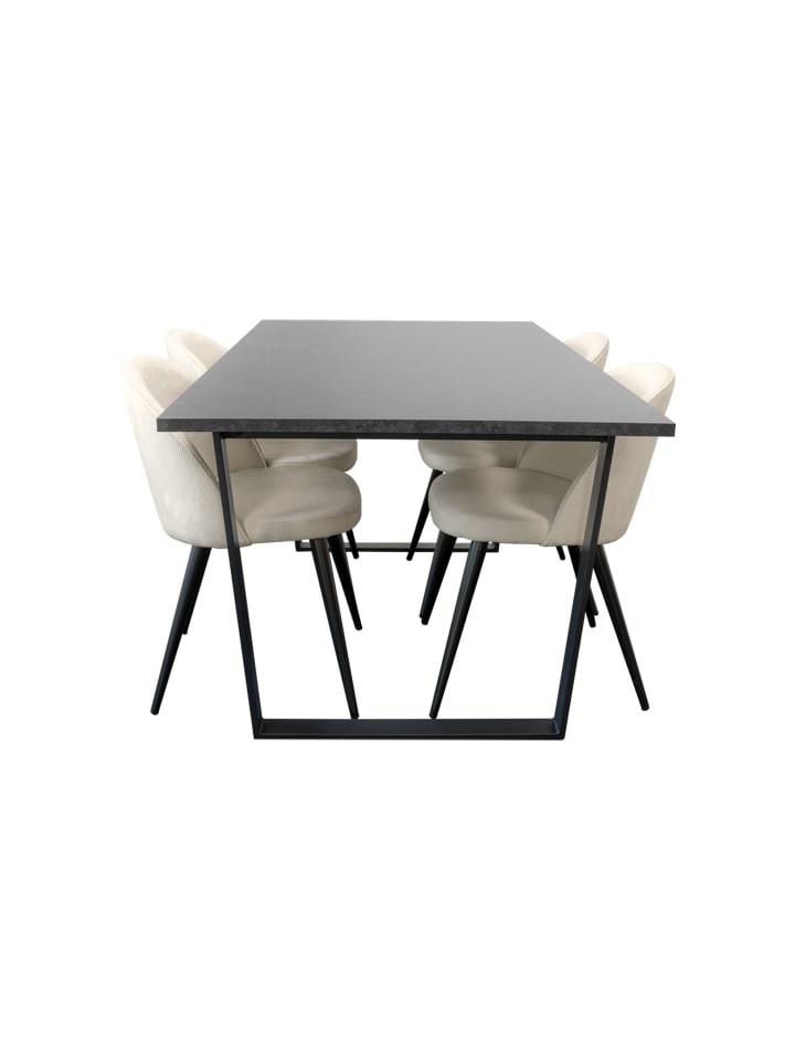 ebuy24 Essgruppe Amira Schwarz 160 x 90 cm günstig kaufen onesize