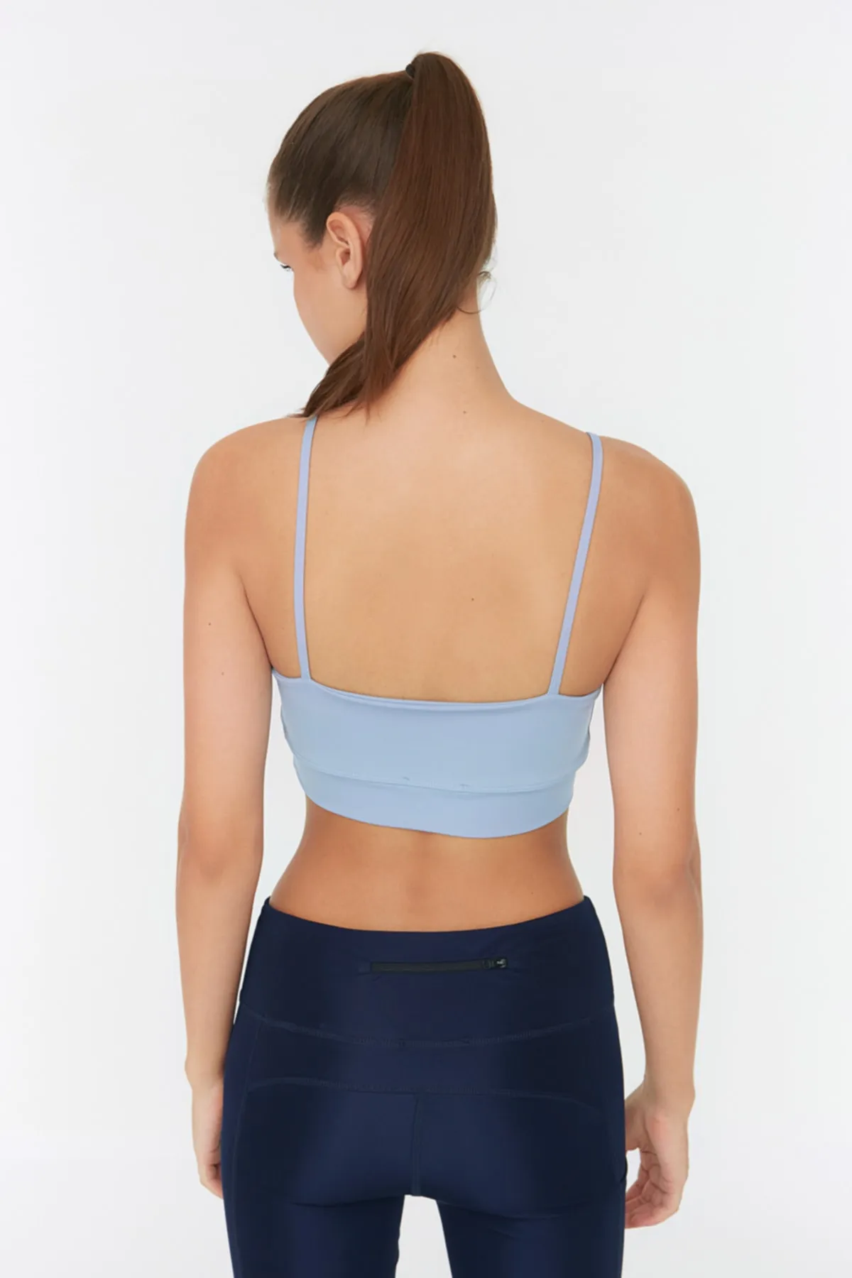 Trendyol Collection  Hellblauer Strick-Sport-BH mit Stütz-/Styling-String-Trägern TWOSS22SS0045