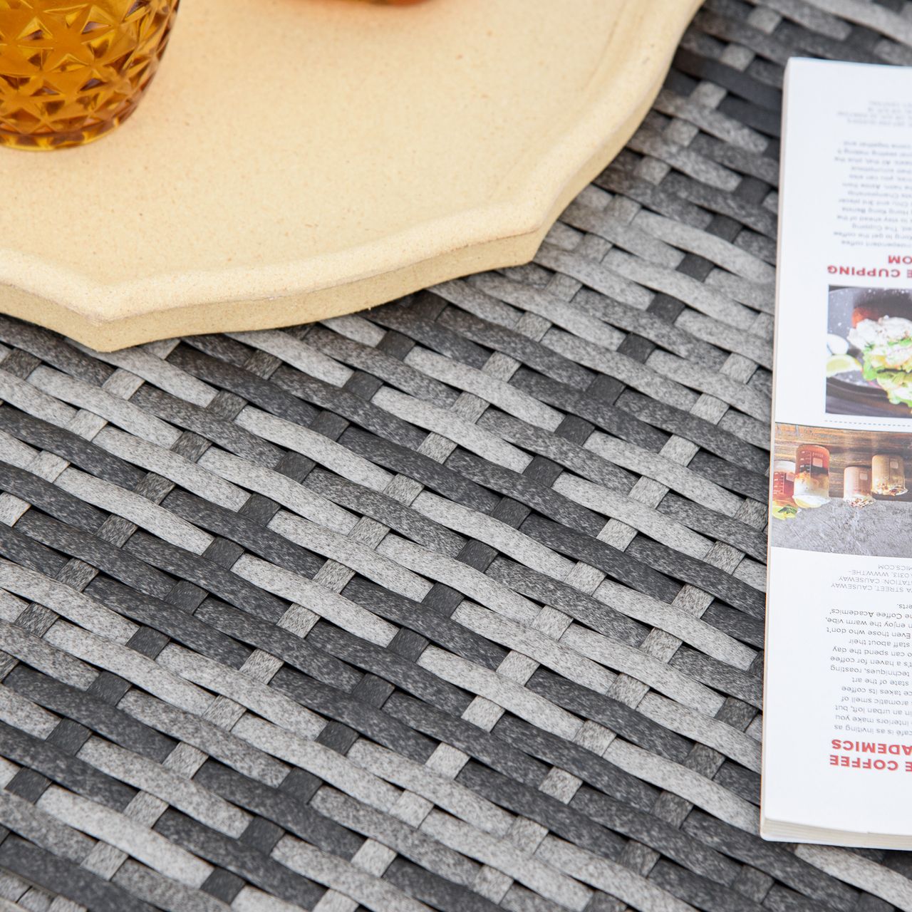 Outsunny 6 tlg. Polyrattan Gartenmöbel Set Sitzgarnitur mit Kissen Sitzgruppe Gartenset Sofagarnitur Lounge Tisch mit Stauraum Stahl Luxus Grau