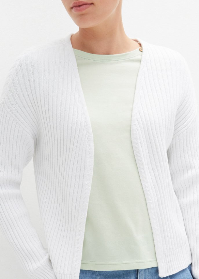 Offene Strickjacke, verkürzt