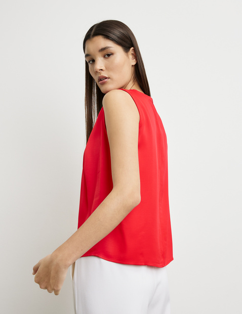 Ärmellose Bluse mit Falten-Detail