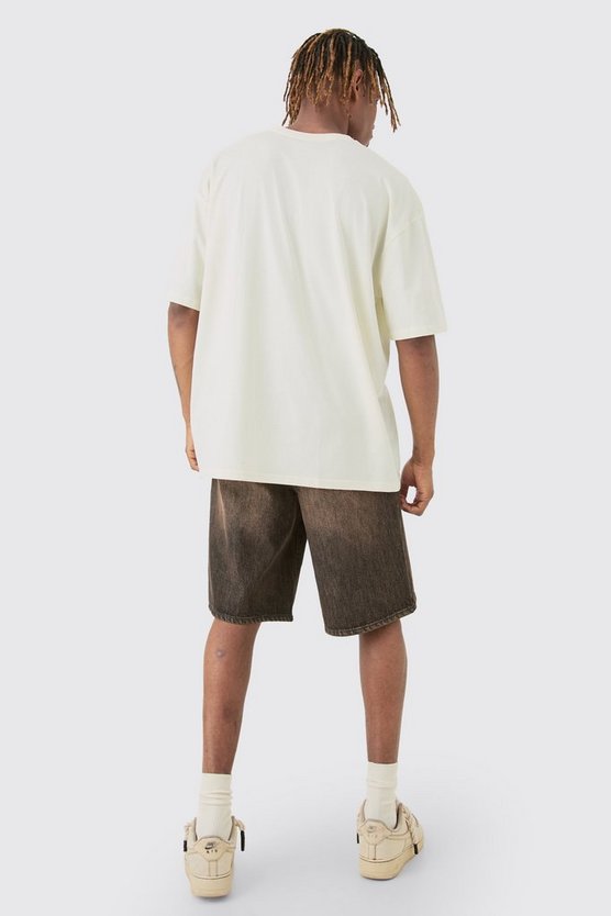 Tall Homme Dobermann Printed Graphic Oversized T-shirt