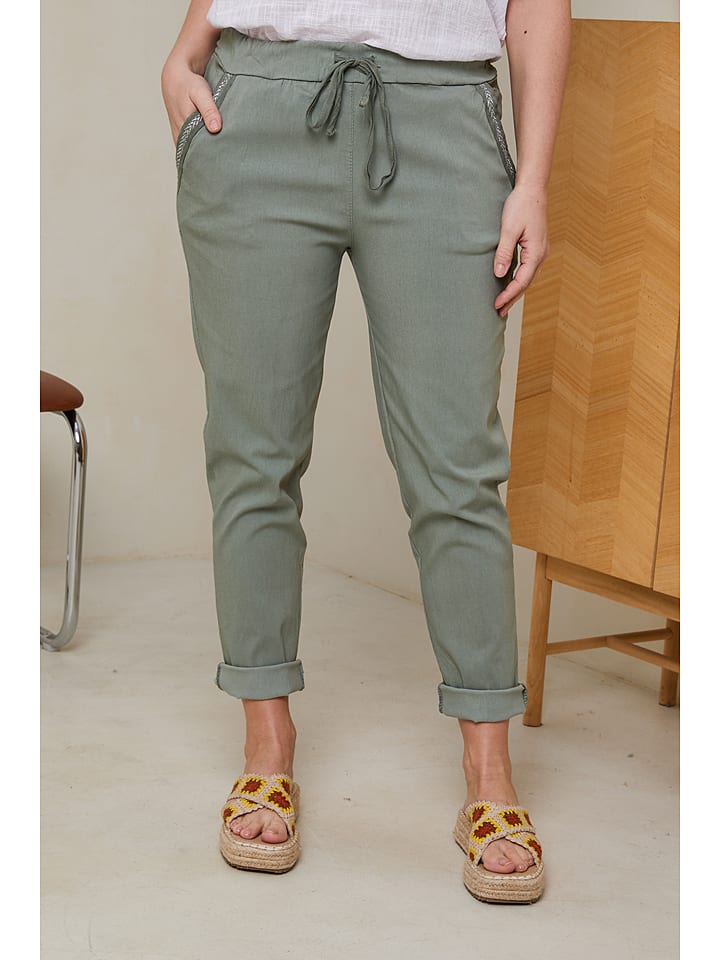 Curvy Lady Hose in Grün günstig kaufen