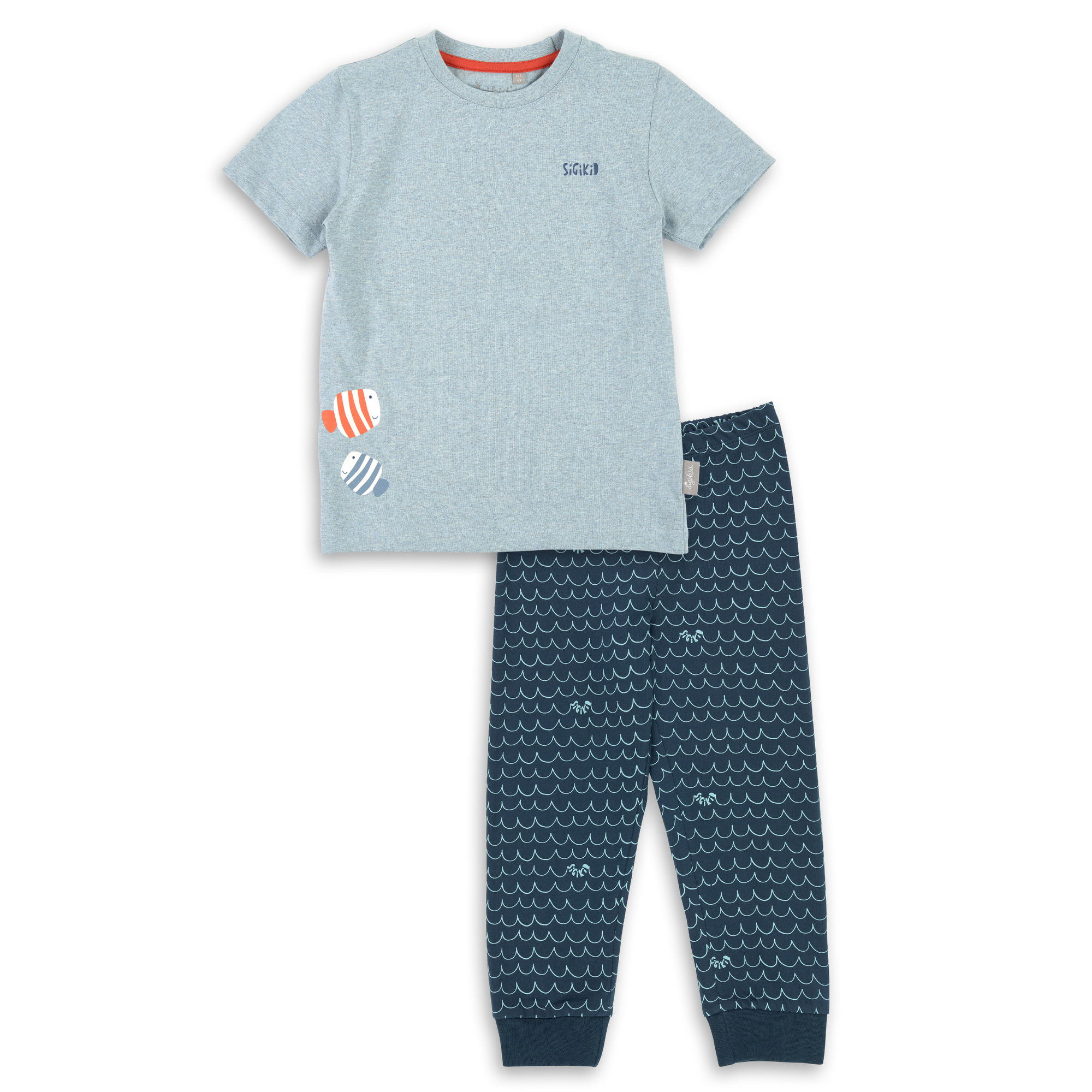 Kinder Schlafanzug Fisch und Meer, blau