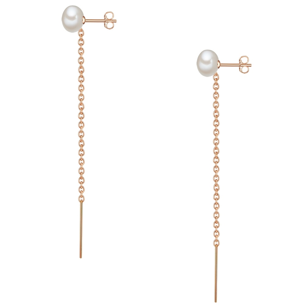Valero Pearls Boucles d'oreille en perle Argent sterling Perle de culture d'eau douce en Or ros Boucles d'oreilles