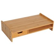 HOMCOM Monitorständer Schreibtisch-Organizer Mit Schubladen Natur L49 x B25,5 x H11,5 cm