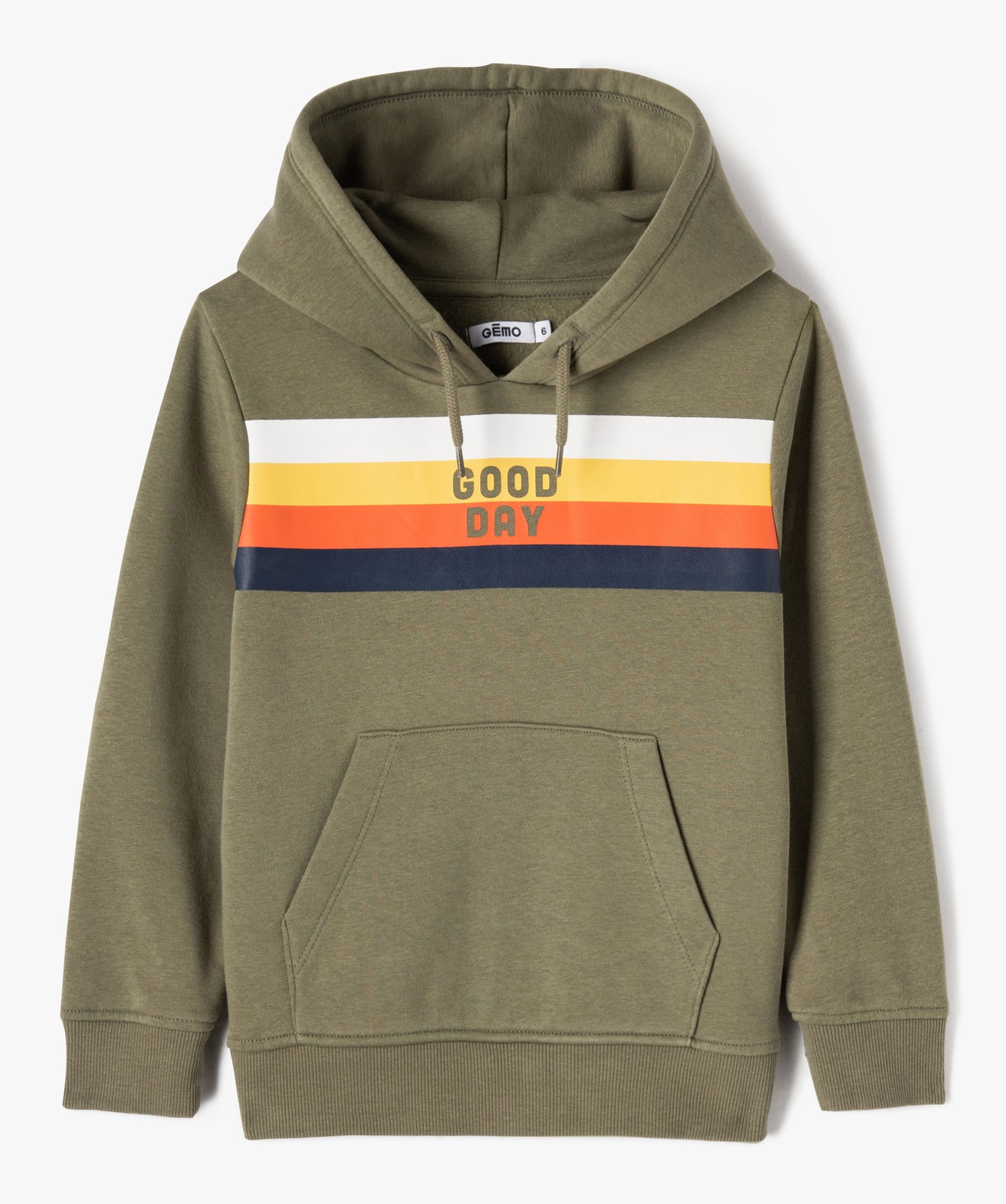 Sweat à capuche esprit streetwear Garçon kaki | GEMO