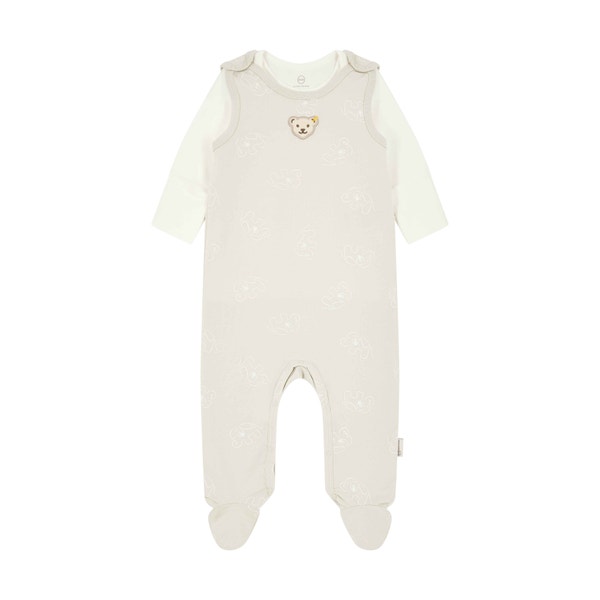 Set Strampler + T-Shirt langarm GOTS, beige