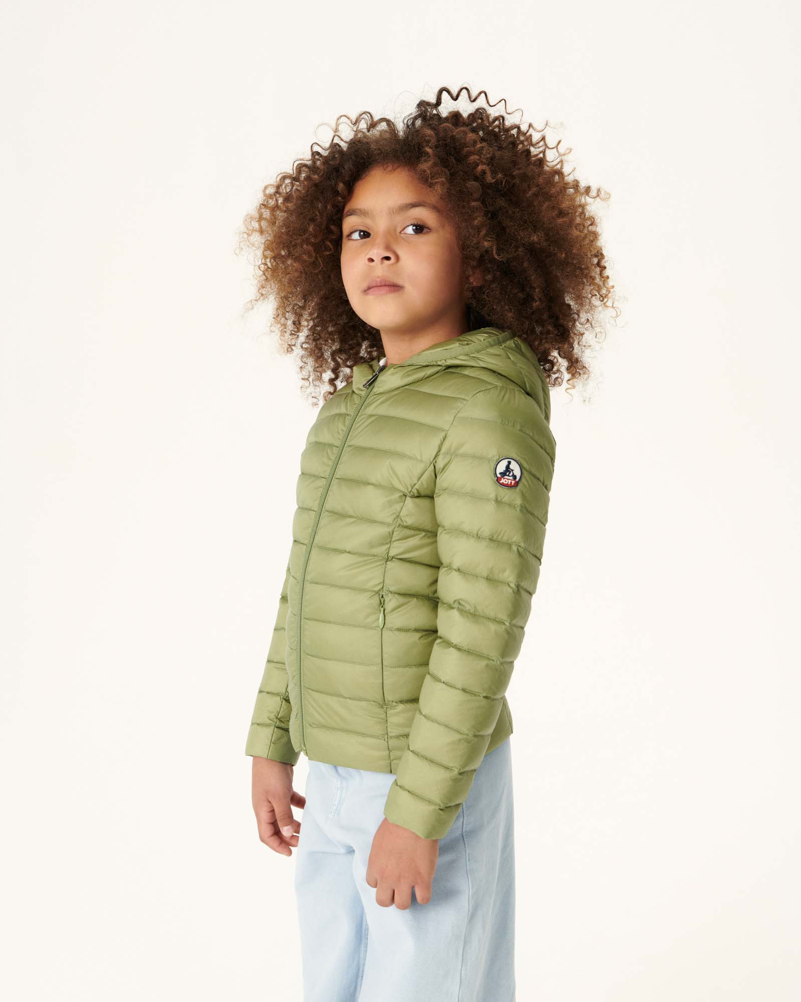 Doudoune légère à capuche enfant Kaki clair Carla