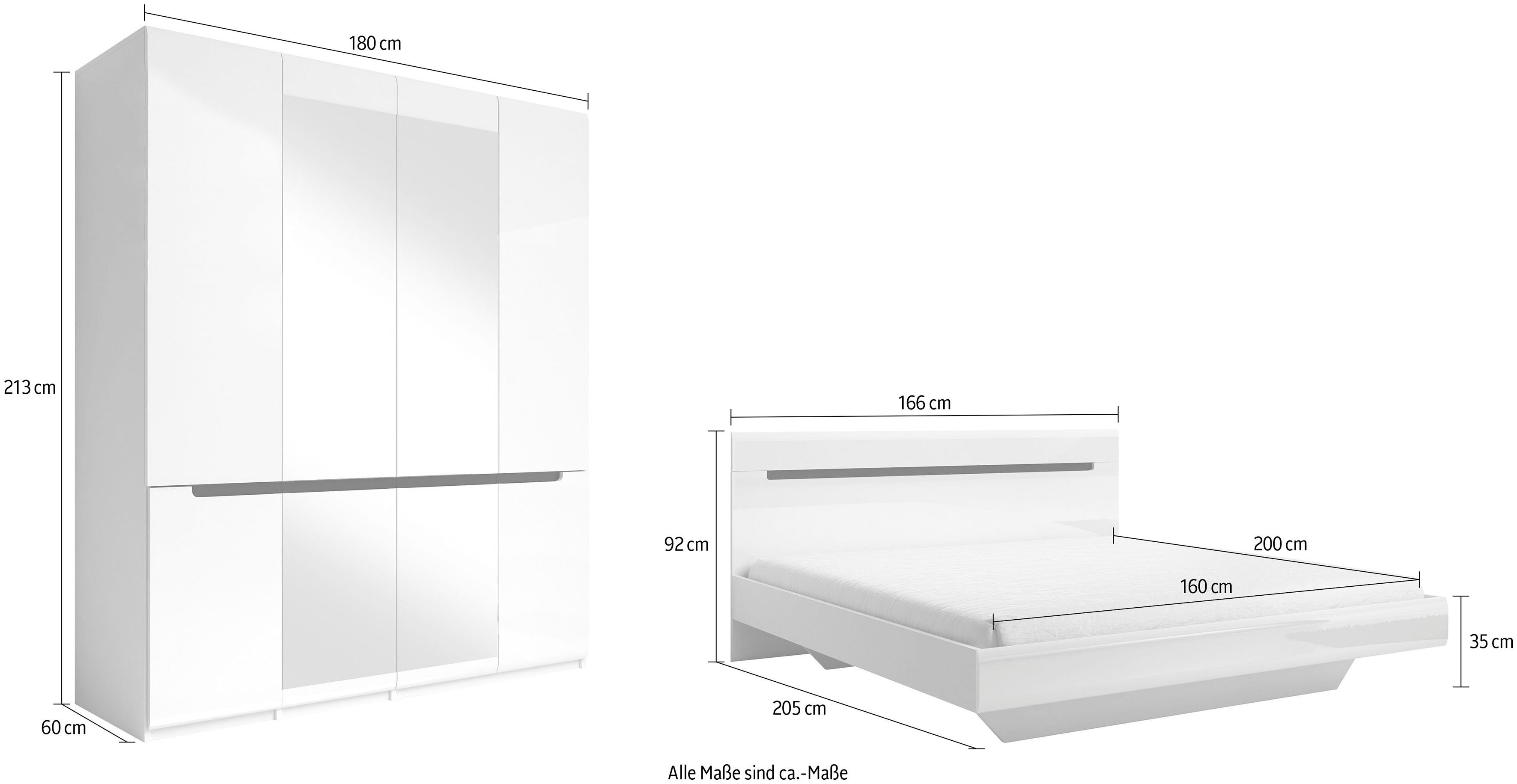 Helvetia Schlafzimmer-Set Hektor, (4-St)