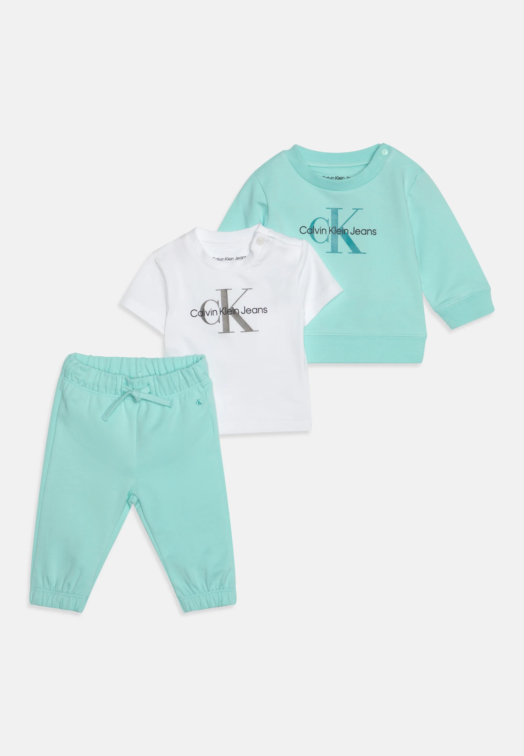 Calvin Klein Jeans - Conjunto de regalo unisex con monograma para recién nacidos - Sudadera
