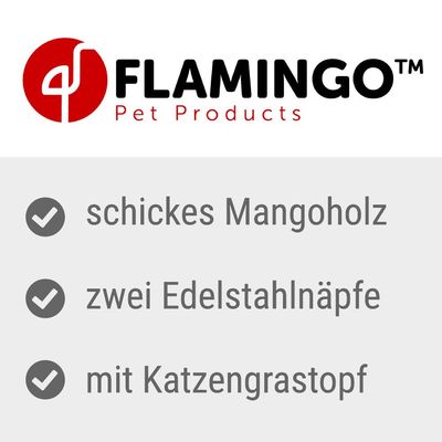 Flamingo Zwillingnapf Lela mit Katzengrasnapf