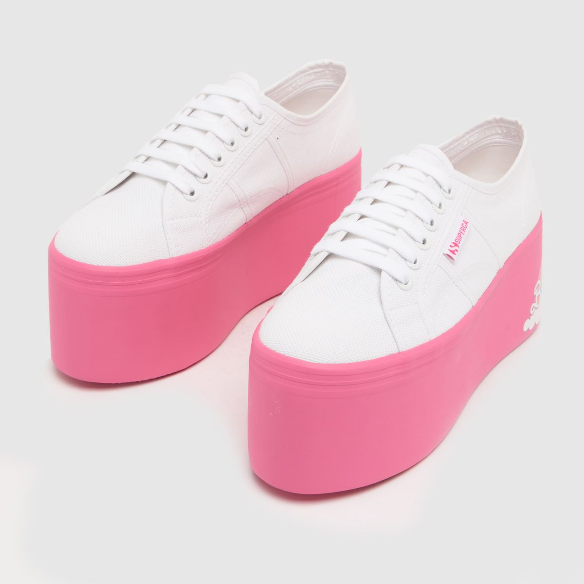 Superga 2802 Barbie Rainbow tornacipő fehér és rózsaszín színben