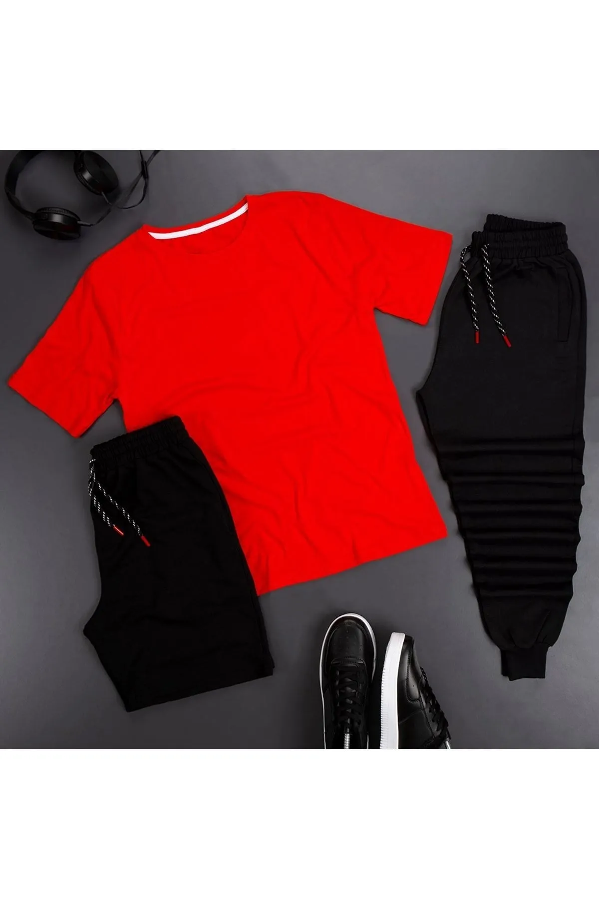 trendypassion  3-teilige Unisex-Sport-Trainingsanzug-Set-Kombination