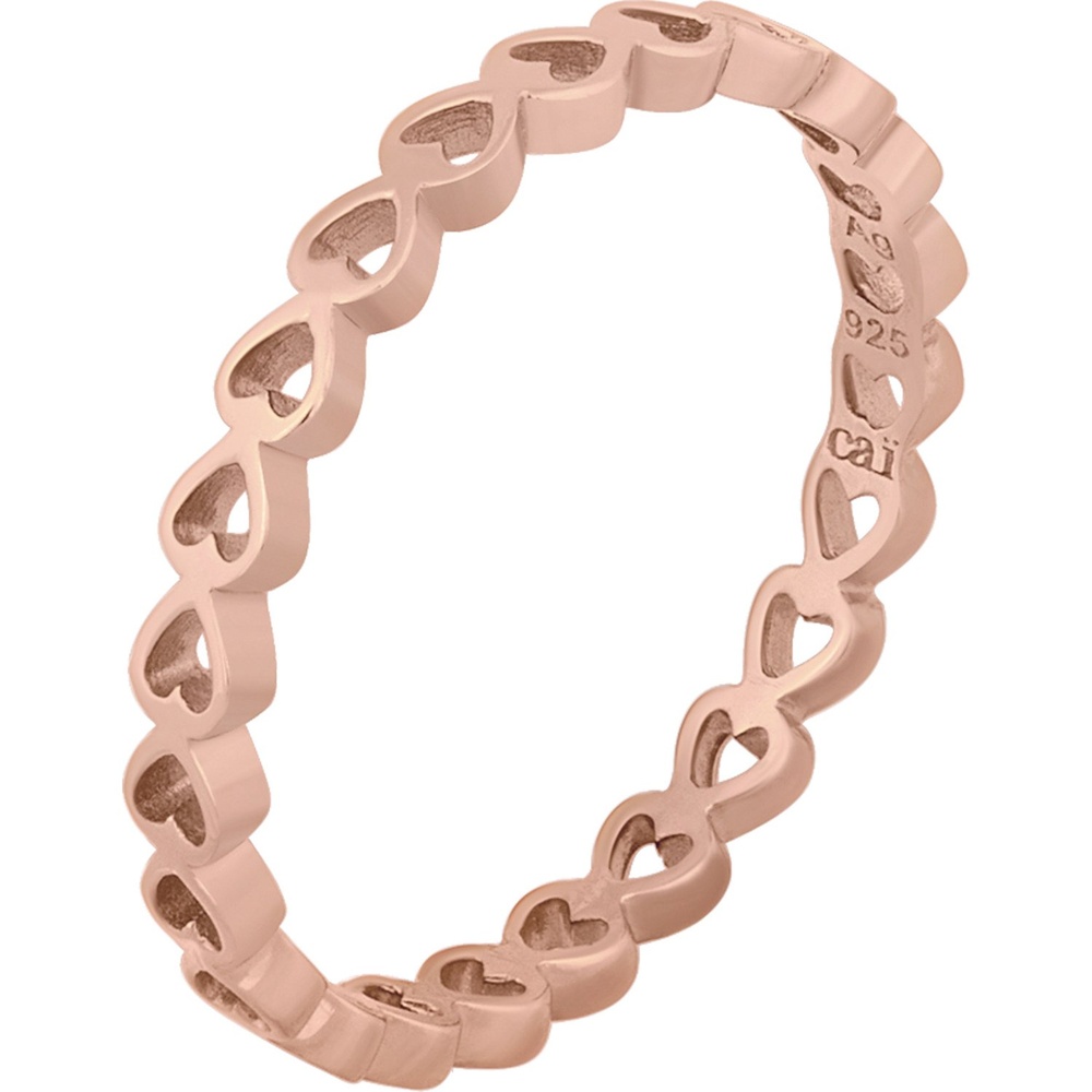 caï Bague pour femme 925 Argent or rose Bague