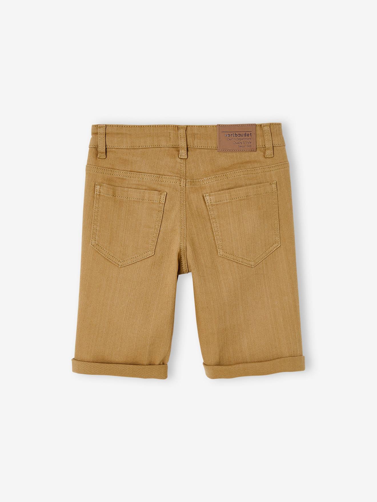 Bermuda couleur garçon en toile bronze