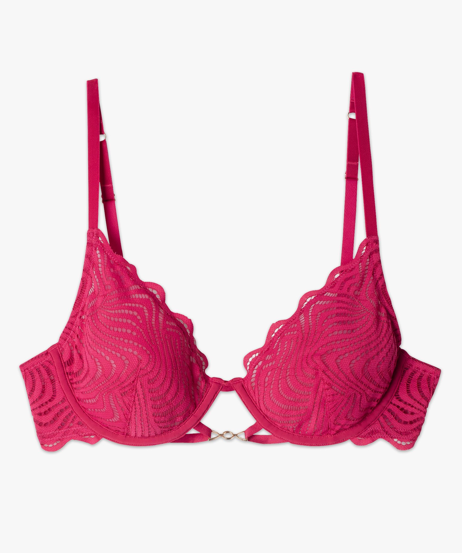 Soutien-gorge corbeille en dentelle avec armatures rose | GEMO
