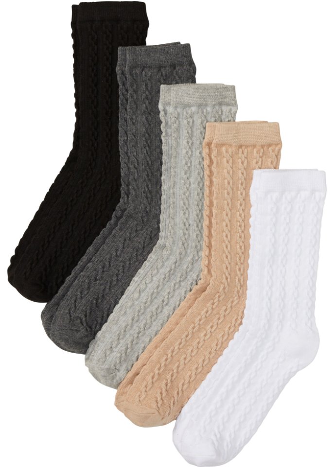 Socken (5er Pack)mit Bio Baumwolle und Zopfmuster
