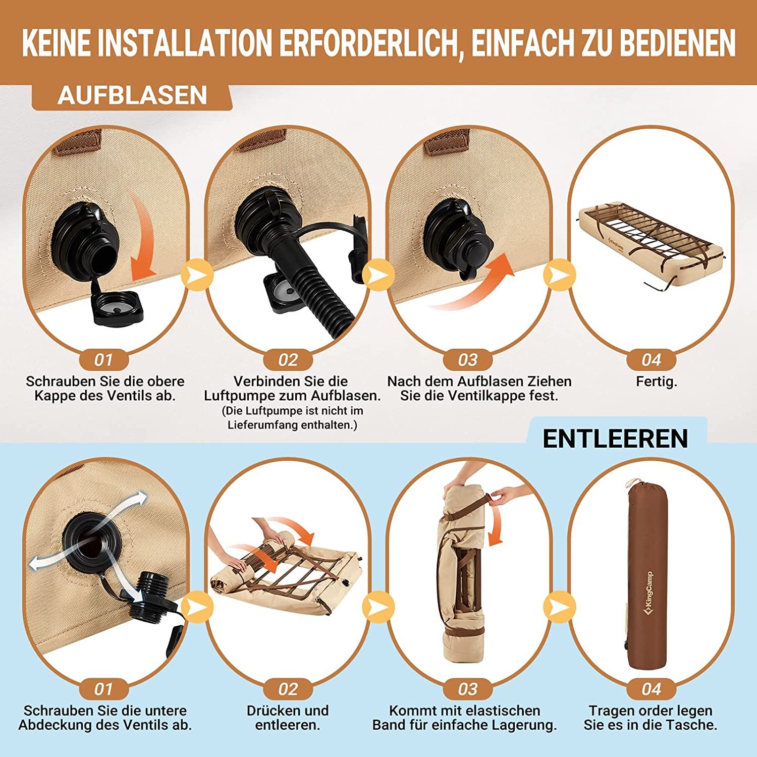 KingCamp 70x200 Luftbettrahmen