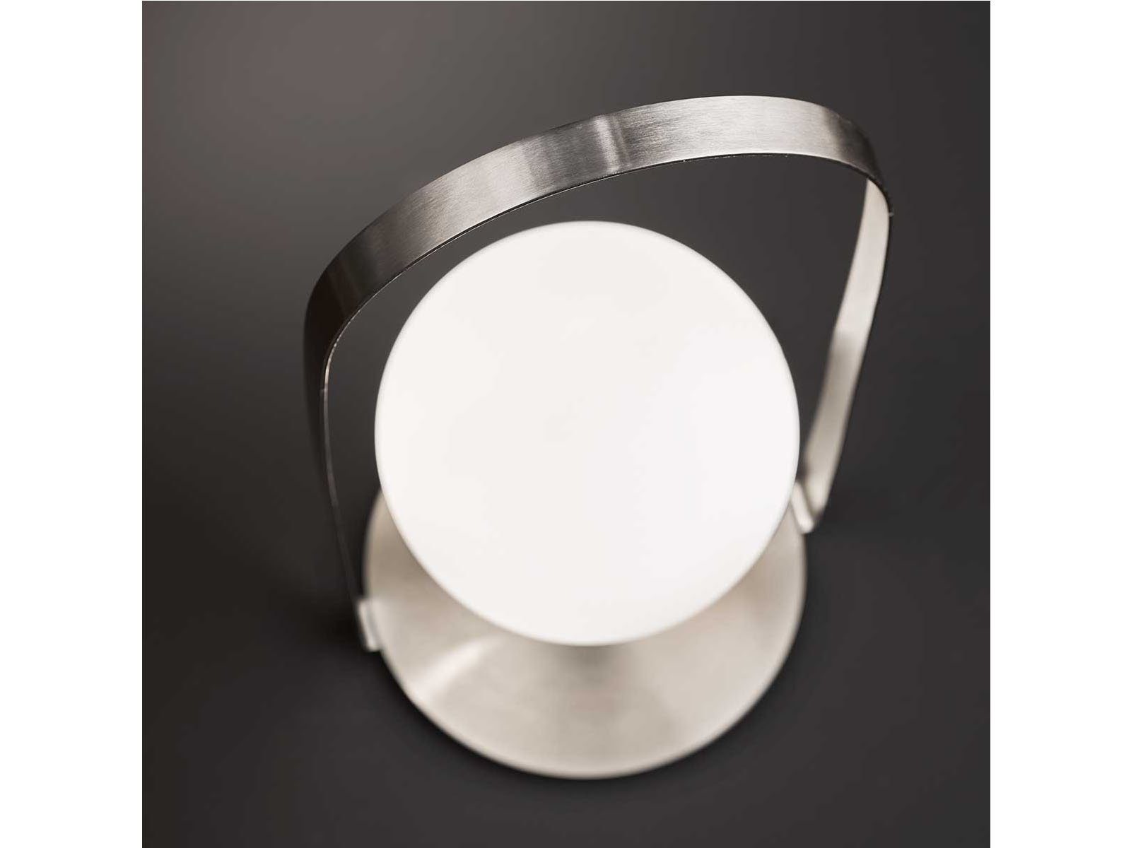 WOFI LED Tischleuchte, LED wechselbar, warmweiß, große Bauhaus Designer-lampe Glas-kugel Lampenschirm Weiß Höhe: 39,5cm