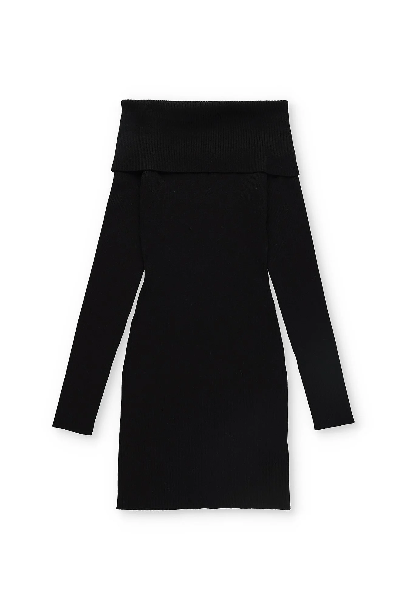 Schulterfreies Strick-Minikleid mit Falteneffekt