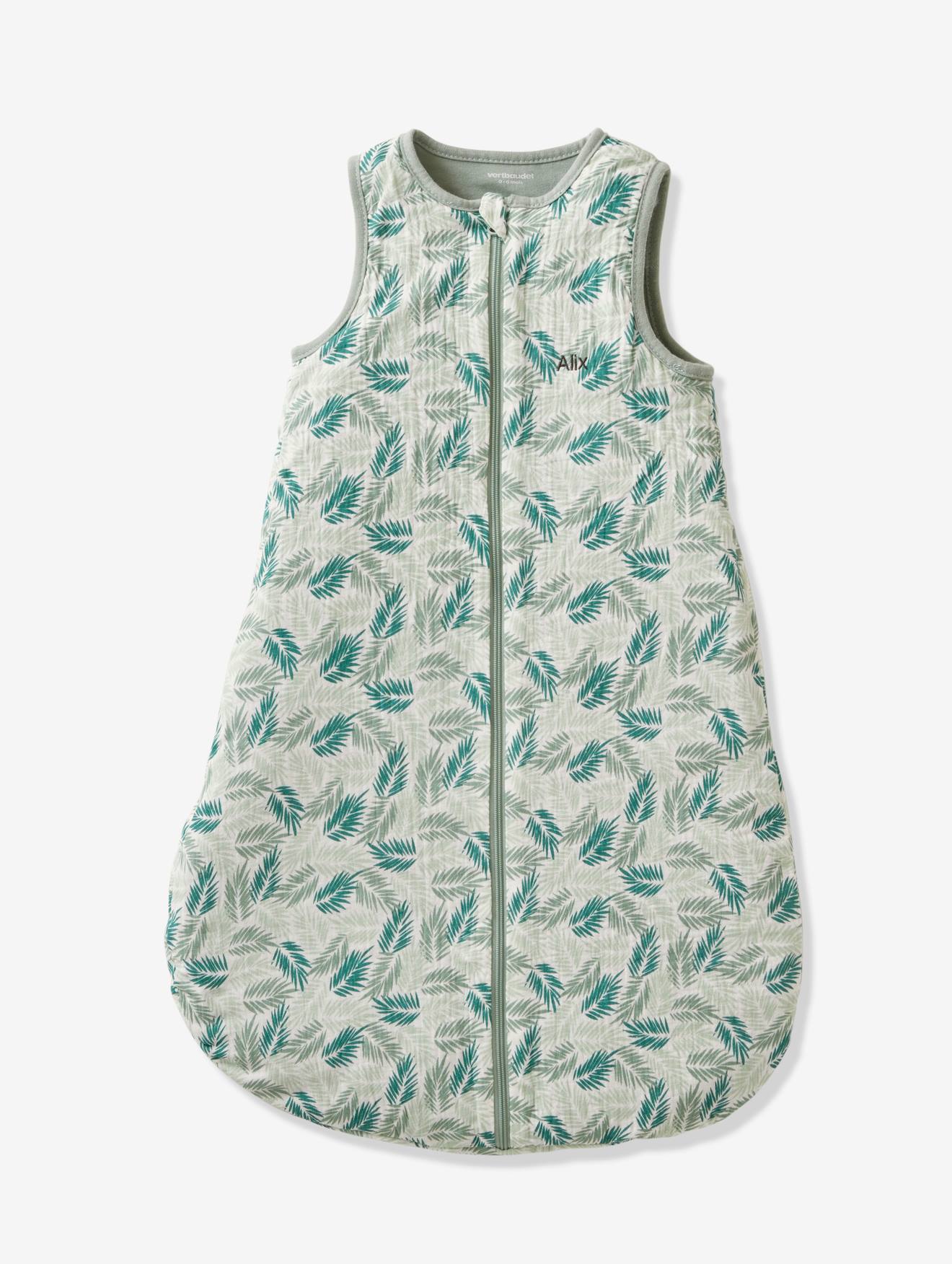 Gigoteuse spécial été en gaze de coton TROPICAL personnalisable vert