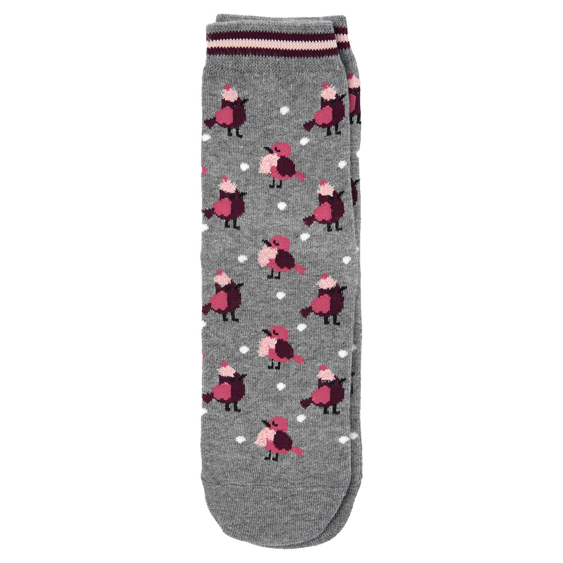 1 Paar Damen Socken mit Vögel-Motiv