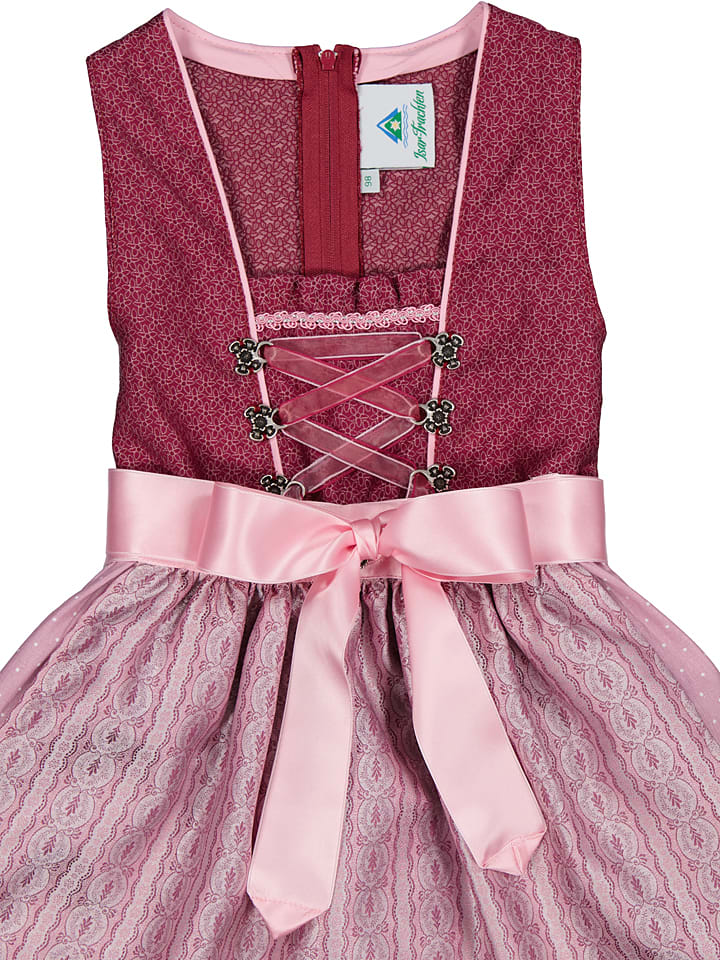 Isartrachten Dirndl in Bordeaux/ Rosa günstig kaufen
