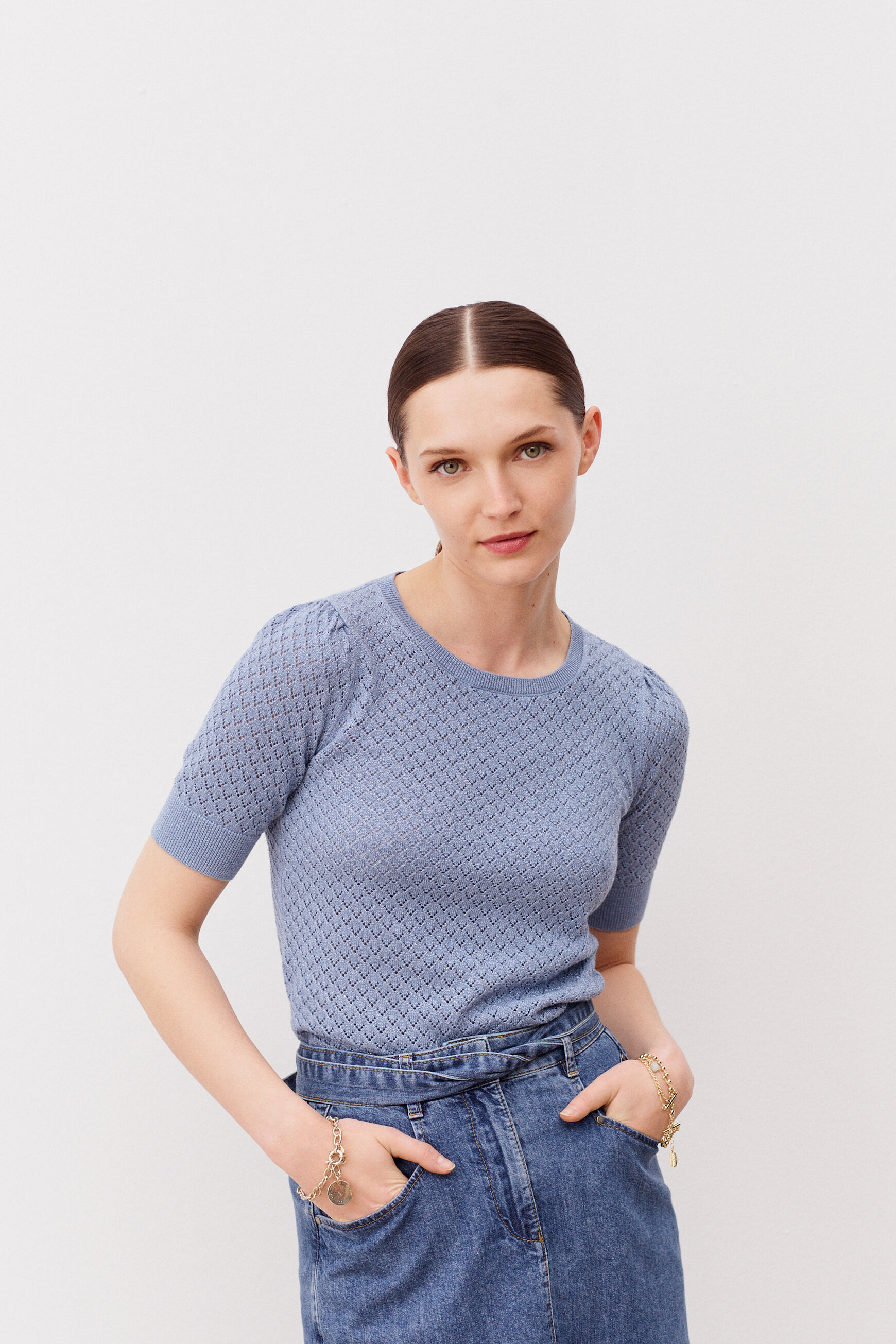 pull rosalia denim stone femme