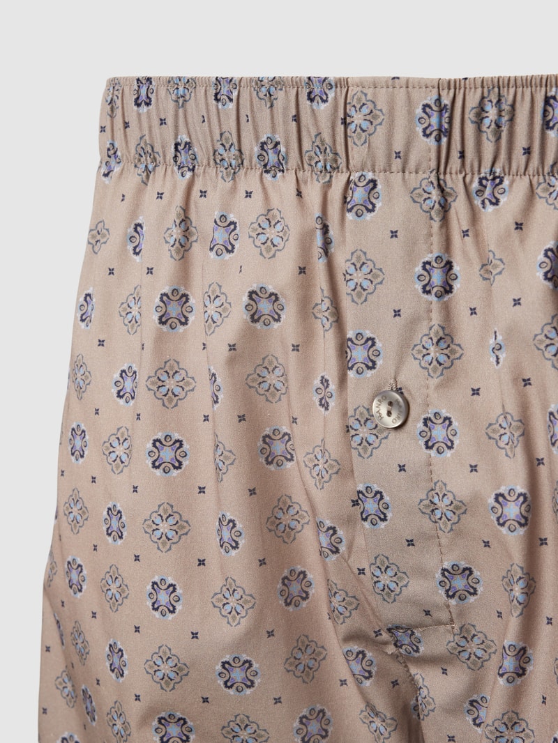 Boxershorts mit Karomuster Modell 'Fancy Woven Boxer' in beige