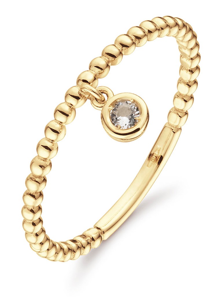 Inel cu pandantiv Jackie din aur galben de 14k