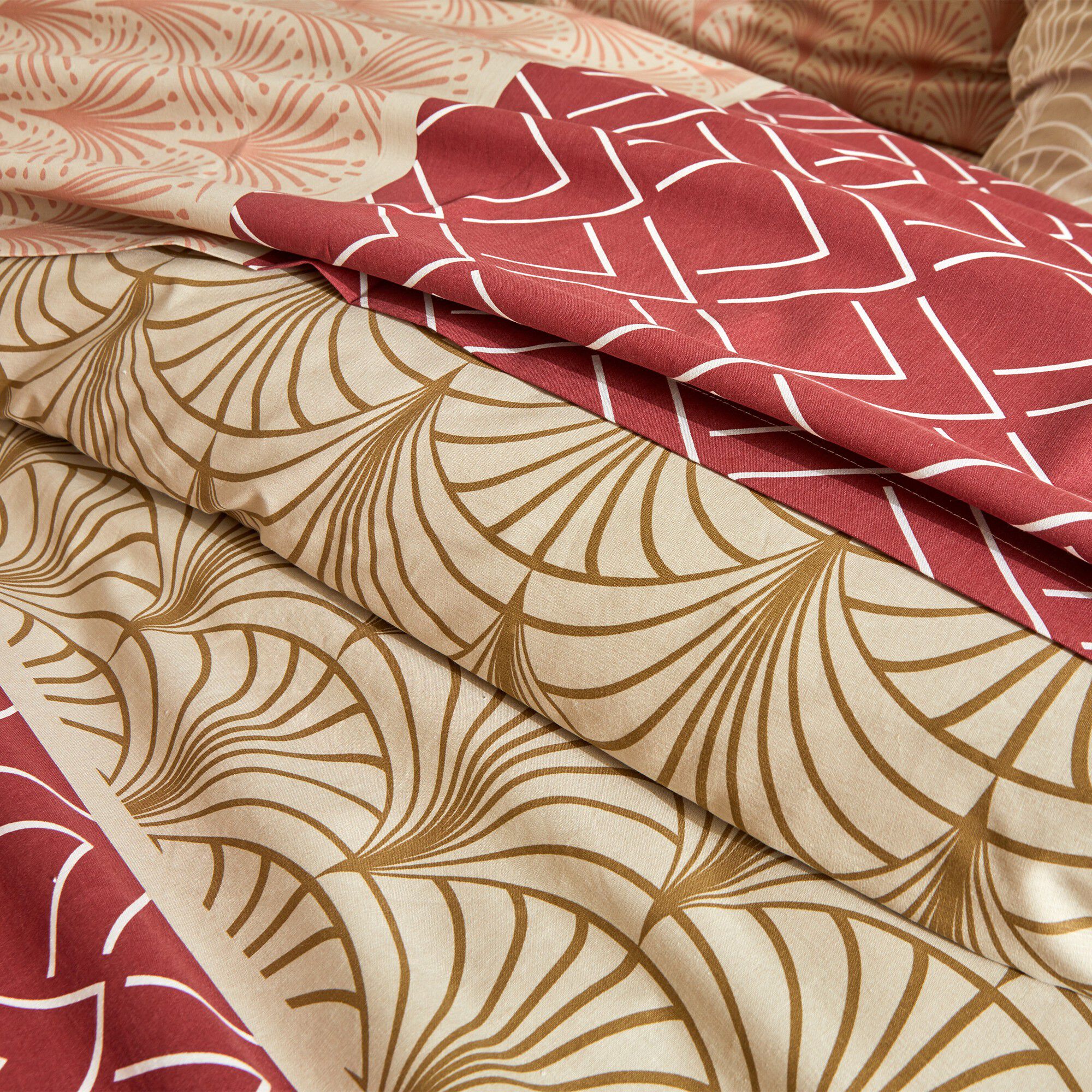 Linge de lit Eddy en coton à motifs graphiques