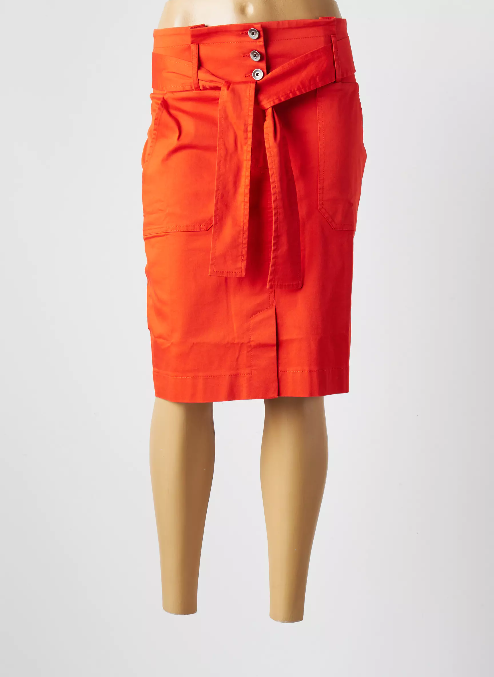Bleu Blanc Rouge Jupes Mi Longues Femme couleur orange