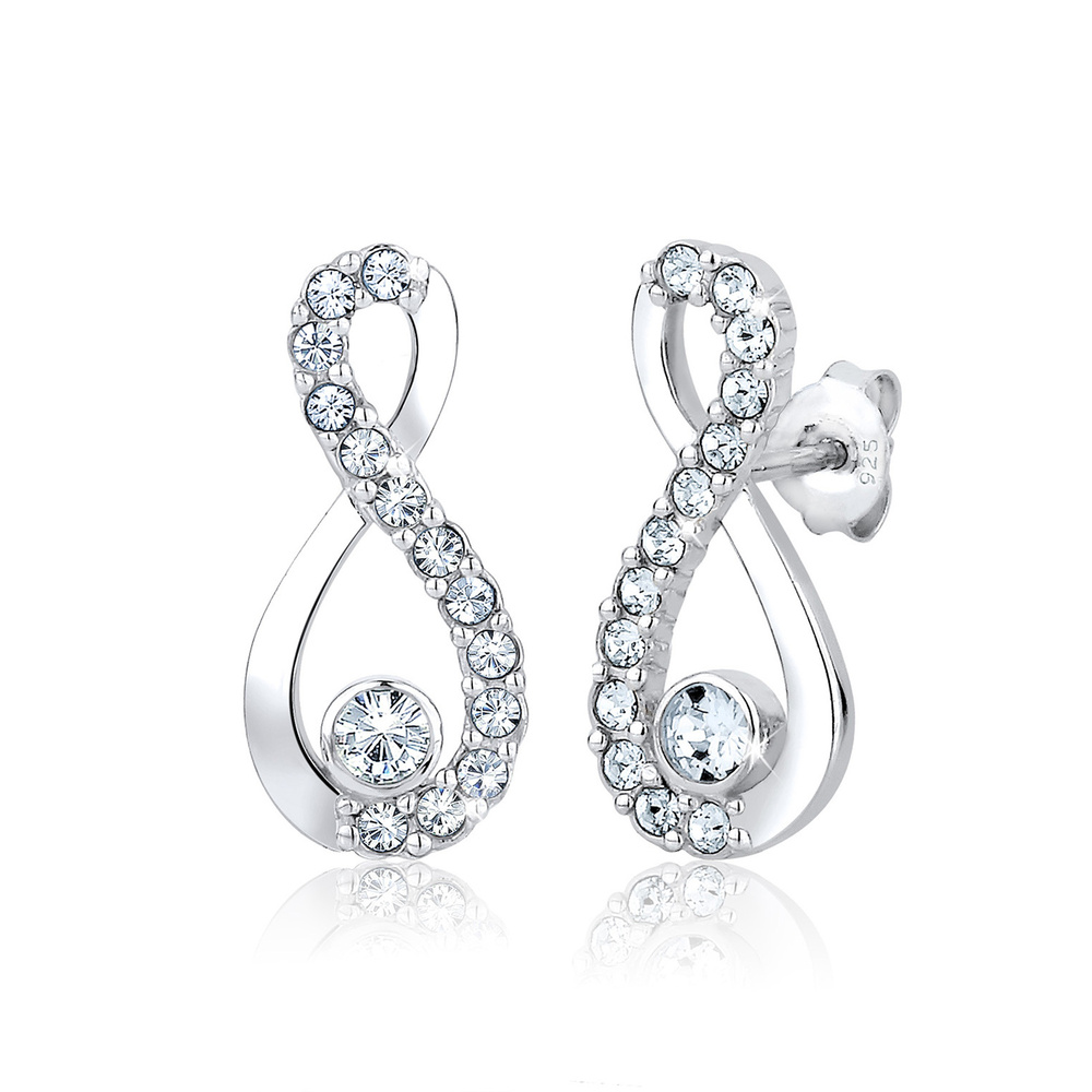 Elli Elli Boucles d'Oreilles Infinity Kristalle 925 Silber Boucles d'oreilles