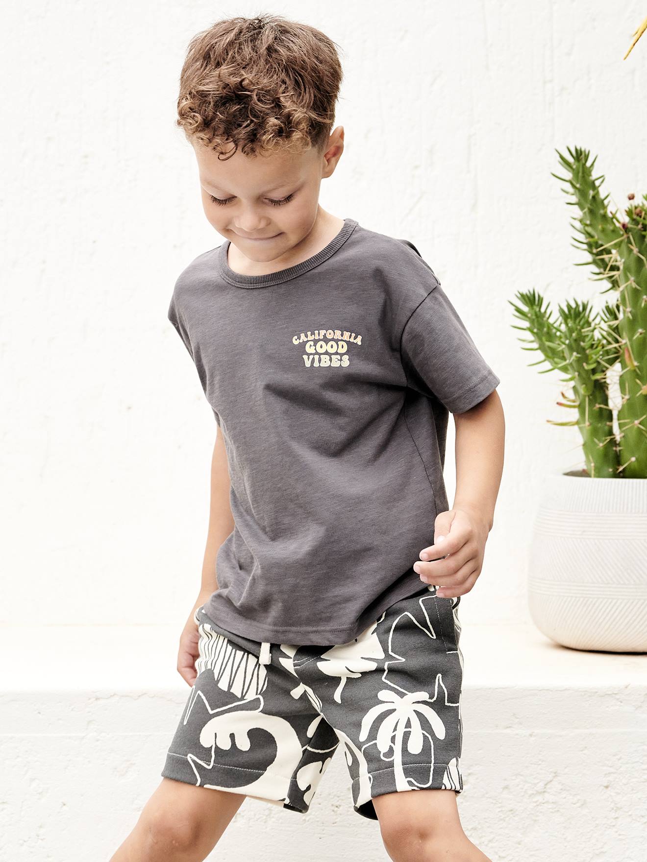 Tee-shirt maxi motif dos garçon gris