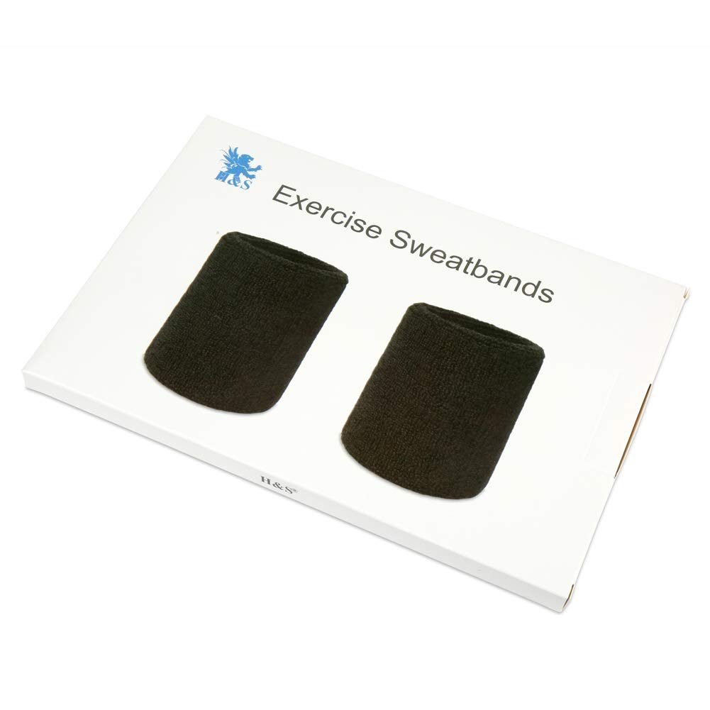 H&S Schweißband Saugfähige Handgelenksschweißbänder - 6er Pack, Absorbent Wrist Sweatbands - 6-Pack