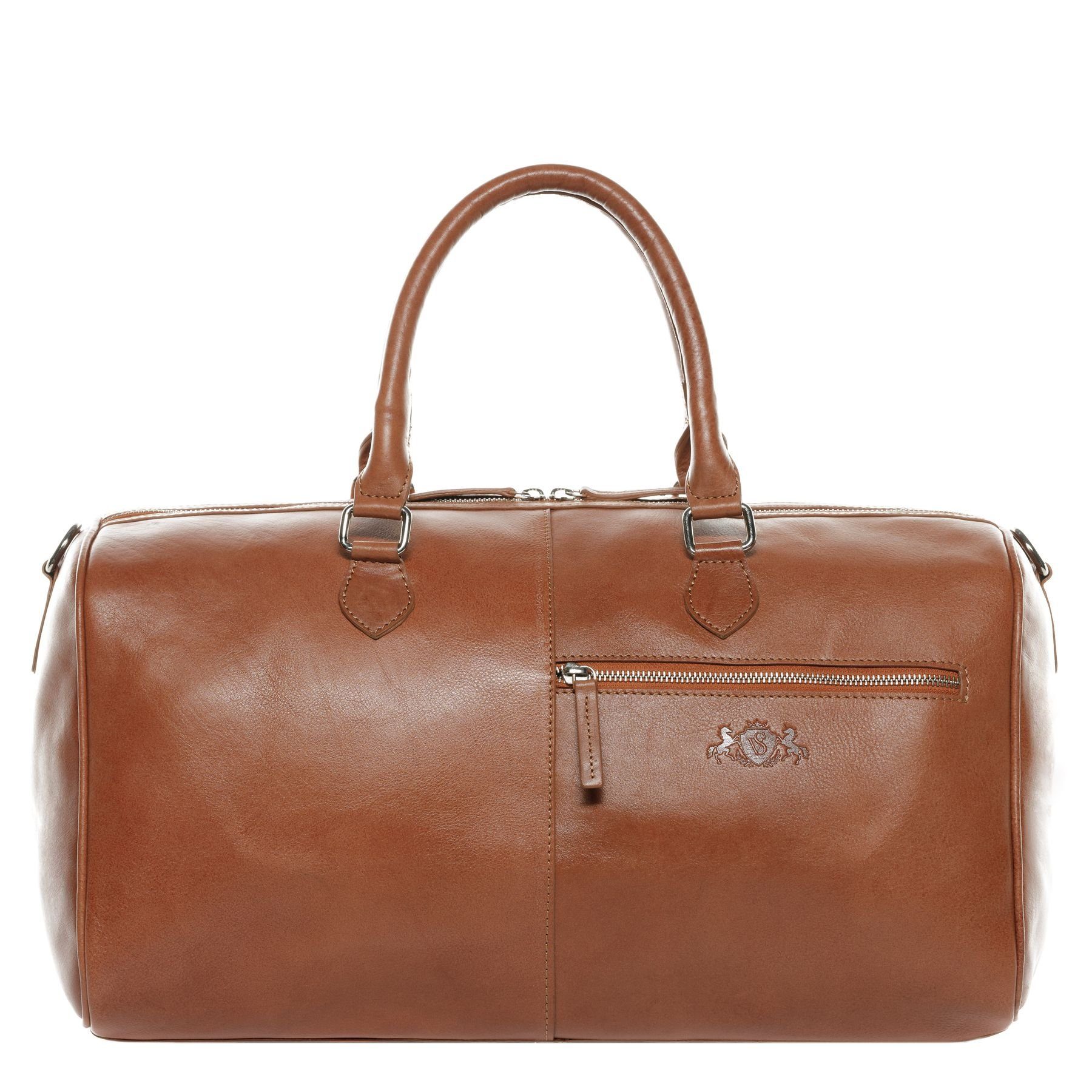 SID & VAIN Reisetasche Leder Weekender Unisex SEATTLE, Echtleder Reisegepäck für Damen & Herren, Sporttasche XL braun