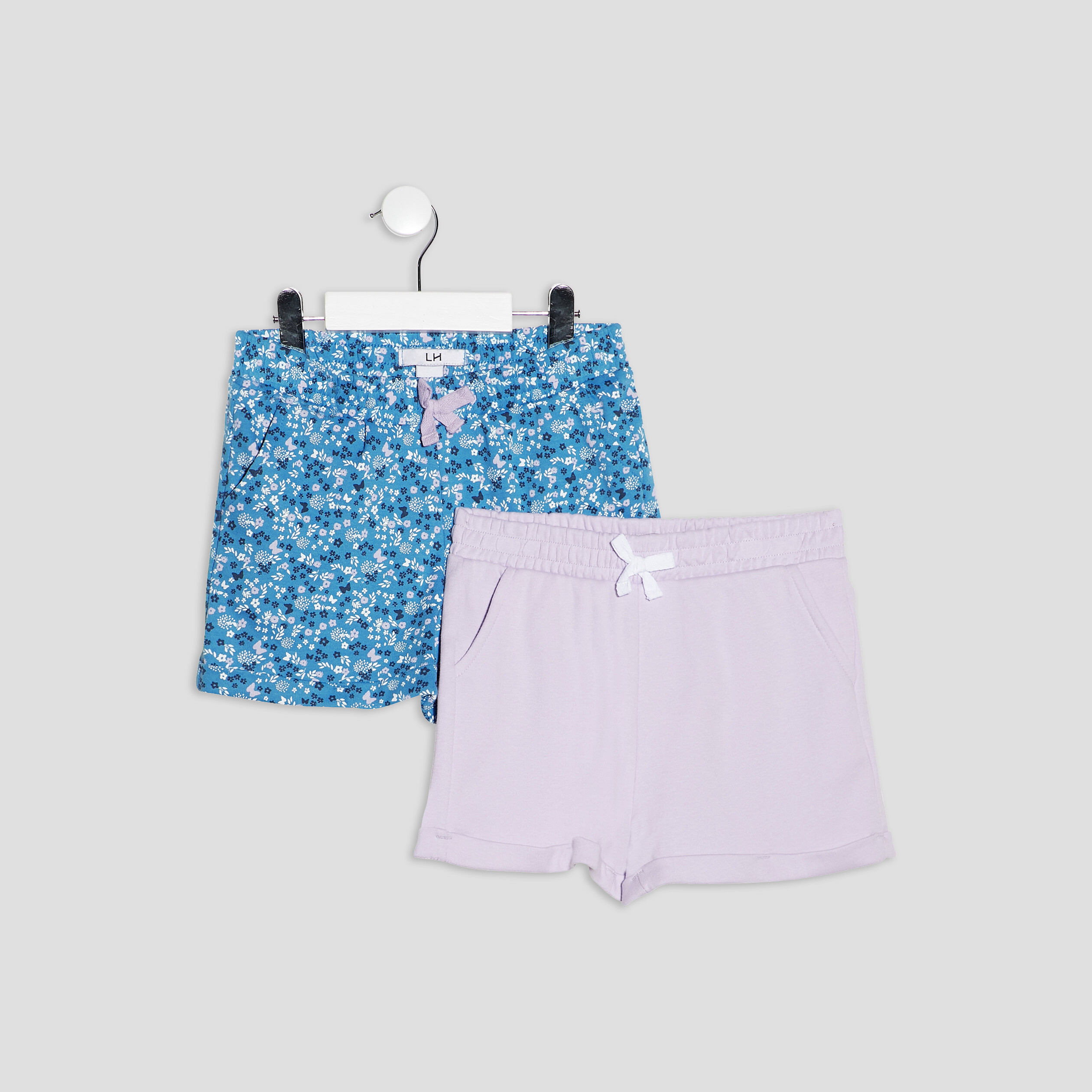 Lot 2 shorts bleu roi fille | La Halle