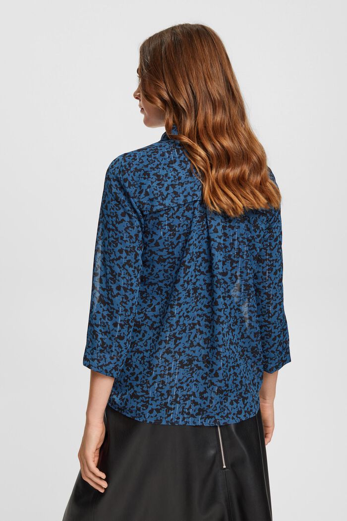 Gemusterte Chiffon-Bluse mit Glitzereffekt