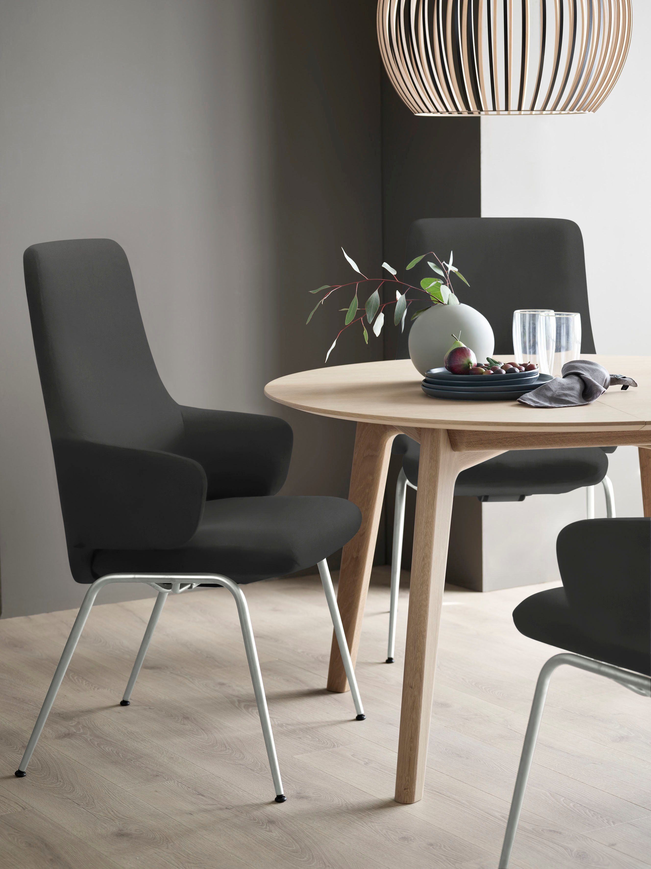 Stressless® Polsterstuhl Laurel, High Back mit Armlehne, Größe L, mit Beinen aus Stahl in Chrom